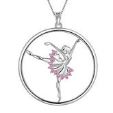 Ballerina Ballet Dancer Pendant Necklace 925 Sterling Silver - Necklaces - Aurora Tears